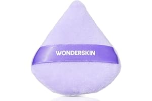Wonderskin FYP Powder Puff - Triangle, Soft Velour Makeup Puff For Loose or Pressed Setting Powder