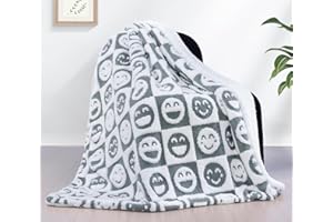 PANXHOME Przytulny koc, 160 x 200 cm, przytulny koc bożonarodzeniowy, wełniany koc z wyjątkowym żakardowym buźką, 520 g/m², ciepły koc Sherpa, koc do mieszkania, dla dziewcząt i dzieci