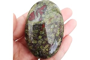 Lovionus89 Drachenblutstein Sorgensteine,Natürliche Oval Palme Tasche Heilkristall Massage Spa Energiestein