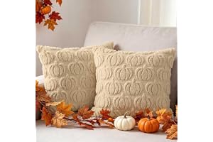 Benjia 2 stycken Kuddfodral Höst, Kuddfodral höstdekoration 40 x 40 cm pumpa örngott dekorativt örngott för Halloween Thanksgiving Skördefesten Trädgård Hem Vardagsrum Sovrum Soffadekor