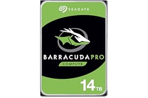 Seagate BarraCuda Pro Unità Disco Interna da 14 TB, Unità SATA da 6 GB/s, 3.5", 7.200 Giri/Min, Cache da 256 MB per PC desktop, Recupero Dati, ST14000DMZ01
