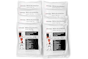 Hinrichs 8 x Bache de Protection Peinture- Bache Protection Peinture - Protection Sol Peinture – 160 m² au Total - en LDPE Ultra Résistant - Protection Plastique - Bâche Peinture