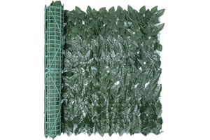 ANMINY Artificial Ivy Leaf Hedge Roll 3 * 1M,Decorative Privacy Fence Screening Green Wall Panels,Garden Balcony Landscaping Fence,UV Fade Protection Fake Grass,Outdoor Indoor Decoration