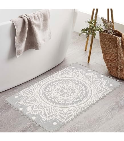 Boho-Teppich Mit Quasten – Weicher Baumwollteppich, 61x91 Cm, Rutschfeste Unterseite, Waschbar, Cremefarben