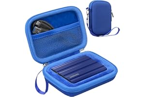 Lacdo Étui Disque Dur Externe Housse de Protection pour Samsung T7 Shield/Samsung T7/T7 Touch Portable SSD 500Go 1To 2To USB 3.2 en EVA Rigide Antichoc Étanche Cas, Bleu