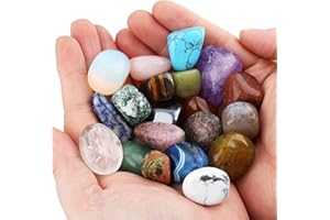 mookaitedecor Mélangé de Pierre Pierre Roulée Poli pour Lithotherapie Pierres et Cristaux Naturelle Minéraux Collection Décoration,460g/lot