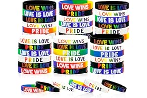 CINROBIYE 30 Stück Regenbogen-Pride-Gummi-Armbänder Gay Pride Silikon-Armband LGBT-Zubehör Liebe Gay Lesben Regenbogen Stuff Armbänder Sport Armbänder Geschenke für Gay Party Dekorationen Supplies