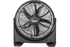 Zilan, Ventilatore da Pavimento da 20'', 5 Pale in PP, Facile da Trasportare, Rotazione Ventola a 180°, 75 Watt