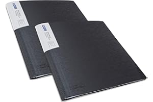 Rapesco 1644 Presentation Folder with Antibacterial Protection, 40 Pockets, A4, Black, Pack of 2