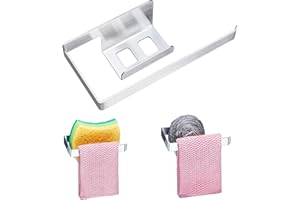 WAYASI Porta Esponja, Acero Inoxidable 304 Soporte Esponja Fregadero, Soporte Estropajo Fregadero Cocina, Autoadhesivo Porta Paños para Lavar Platos, Organizador Cocina Colgante