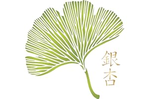 STENCIL COMPANY Stencil a forma di foglia di Gingko, 25,40 x 25,40 cm (M) – Oriental Leaves Asian Chinese Character Japanese Leaf Stencil da parete