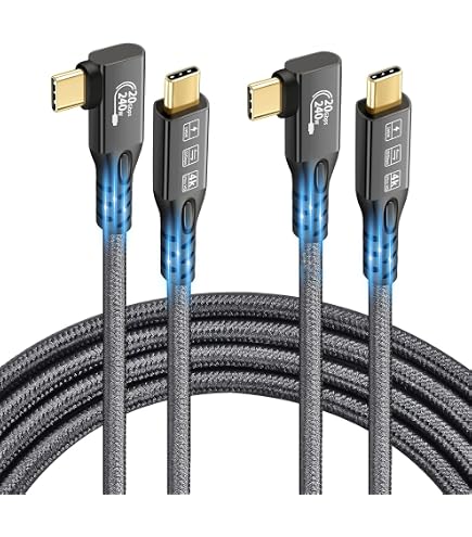 thumbnail image 2 of Vszerda 6.6ft USB-C To USB-C Monitor Cable - 80Gbps Data Transfer, Dual 8K HD Display, 240W Charging, Compatible With Thunderbolt 5/4/3 2 of 10
