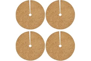 Shirene Disco de Fibra de Coco 30 cm,4 Piezas Protección para Plantas en Maceta,Alfombrilla Antihierbas y Retención de Agua,Ideal para Plantas de Exterior e Invierno,Material Natural y Reutilizable