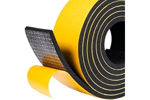 fowong Self-Adhesive Foam Tape 4 M Long X 50 mm Wide x 6 mm Thick High Density Neoprene,Anti-Vibration,Anti-Collision Weather Stripping Gasket Seal SoundProof for Window Door