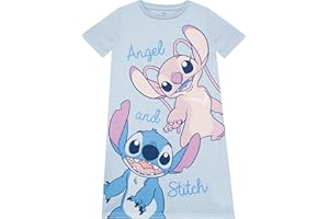 Disney Lilo i Stitch Koszula Nocna dla Dziewczynek | Angel i Stitch Koszula Nocna | Koszula Nocna z Krótkim Rękawem