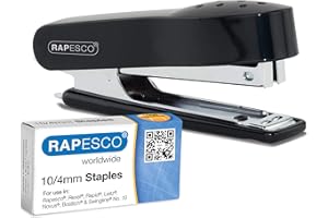 Rapesco 1573 Mini Agrafeuse No. 10, Capacité 12 Feuilles,Noir