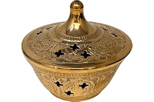TRINTURA Incense Burner Brass Incense Bowl with Lid and Grid
