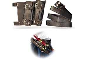 BLACKSMITH WORKS Katana Porta spada con cintura - Cintura robusta per un trasporto comodo - Accessori perfetti, cosplay e appassionati di samurai - Accessorio per gli appassionati di samurai (nero, 2 spade, stesso