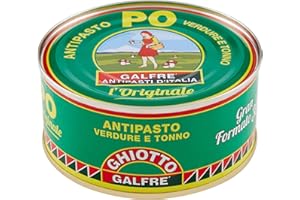 Ghiotto, Galfrè Antipasti d'Italia, Antipasto PO, Verdure con Tonno, pronto da gustare, Condimento per Aperitivi, Insalata di Riso e Freschi Secondi, Contorno di Verdure, Formato Scorta da 6x300gr