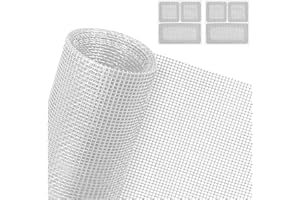 AXFEE Moustiquaire Fenêtre, 250 x 120cm Filet Anti Moustique Fenetre, DIY Rouleau Moustiquaire Fenetre Ajustable avec 2 réparations de moustiquaire, Pour Fenêtres et Portes(Gris)