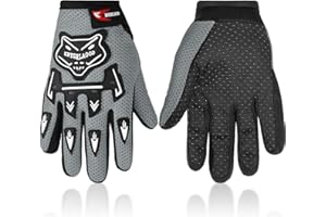 Frienda Kinder Motorrad Handschuhe Power Sport Rennhandschuhe Reiten Motocross Handschuhe Winter Radfahren Handschuhe für Wandern Kinder Außenbereich Sport (Grau)
