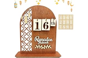 SOETDERT Ramadan Kalender, Ramadan Deko, Ramadan Countdown Kalender, Holz Ramadankalender Kinder, Eid Mubarak Adventskalender, DIY Ramadan Dekoration 30 Tage Countdown Kalender für Zuhause Ramadan Geschenke