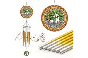 TICKTIME ﻿Tree of Life Garden Ornaments outdoor, Wind Chimes for Garden Birthday Presents for Mum Unique, Pinwheels Wind Spinners outdoor, Tree of Life Gardening Gifts for Women, Mum, Grandma