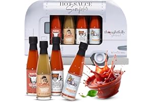 ‎THOUGHTFULLY Thoughtfully - Scharfe Saucen Geschenkset - Street Food Truck Airstream Probierset Mit 4 Pikanten Chili-Saucen - Geschenk für Männer und Frauen