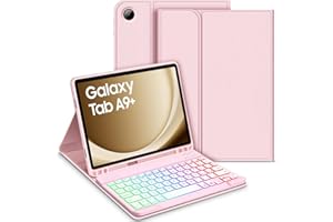 GOOJODOQ Tastiera Custodia per Samsung Galaxy Tab A9+/A9 PLUS 11" 2023, Layout Italiano Tastiera retroilluminata staccabile e custodia protettiva per Tab A9+ 11 Pollice SM-X210/X215/X216, Rosa