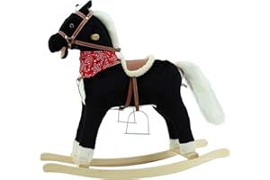 SWEETY TOYS Sweety-Toys 6250 Blacky Schaukelpferd bewegliches Maul und Schweif- 2 Sounds