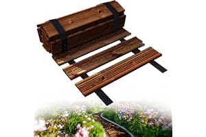 Floranica Trädgårdsväg rullväg 30 x 600 cm Brun längd i löpmeter kan kortas lärkträ Utrullbar träväg för trädgårdsdekoration