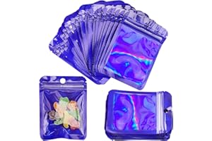 JODSEN Mylar Folienbeutel Folienbeutel Geruchssichere,100 Pieces Aluminiumfolie Beutel mit Reißverschluss Zip Beutel Folie für Essenslager Party Süßigkeit Plätzchen Seife Tasche für Partygeschenke (7.5X10cm)