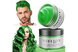 COUKULA 4,23 Unzen Grünu Temporäre Haartönung, Green Instant Hair Cream Mud, Natürliche Haarfarbe Frisur Pomade, Unisex Styling Haartone Wax, 120g Haar Wachs für Party Cosplay Halloween Weihnachten