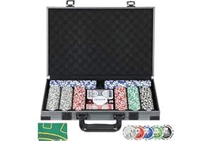 Mallette de poker SPORTNOW Set de poker, set complet de poker avec 400 jetons, 11,5 grammes, 2 jeux de cartes, 5 dés, compartiments intérieurs, disque de croupier, tapis de jeu, mallette en aluminium