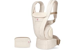 Portabebés Ergobaby Omni Deluxe todo en uno para recién nacidos desde el nacimiento hasta los 20 kg, ergonómico portabebés de lino de 4 posiciones portabebés de espalda, Natural Linen