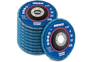 NEIKO 11142A Zirconia Flap Disc | 40 Grit | 10 Pack | 4.5" x 7/8-Inch | Bevel Type #29 | 13,300 RPM | Premium and Industrial Grade | High Performance Edge Grinding