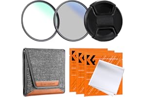 K&F Concept 52mm UV + CPL +Lens Cap + 3 Cleaning Cloths, Filter Set Ultraviolet Polarizing Cover Kit with with Lens Filter Pouch (Nano-K Series)