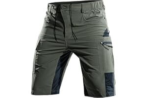 Cycorld Kurze-Hosen-Herren,Wanderhose MTB Hose Herren Kurz Atmungsaktiv Schnelltrocknende Bermuda Cargo Shorts Arbeitshosen Männer Kurz Radhose Fahrradhose Mountainbike