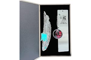 Famweylami 2 Marque-Pages Plume Métal en Constellation Fluorescence, Cadeau Passionnée de Lecture, Souvenir Noël, Anniversaire, d'Ecole Fin d'Année, Nouvel An, Fête des Mères-Vierge