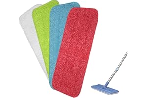XIANGJUNLY 4 panni in microfibra, ultra assorbenti, panni di ricambio per mocio spray, riutilizzabili in microfibra, per pavimenti, ricariche lavabili per la pulizia di cucina, casa, pavimenti in legno duro