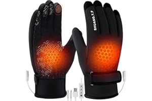 Auniq Gants Chauffants USB pour Hommes Femmes, Gants Chauffants électriques avec Boussole 3 température Gants Chauffants Thermiques imperméables Chauffe-Mains Cadeau pour l'extérieur Ski Cyclisme