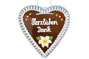 ‎LEBKUCHENWELT Lebkuchenherz 21cm - Herzlichen Dank - Lebkuchen Herz Giveaways & Gastgeschenke Dankeschön Geschenke Lebkuchenherzen