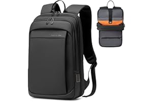 Fenree.geer Laptop Business Rucksack Herre - Leichter 15,6 Zoll Slim Laptoprucksack mit USB - Ladeanschluss Wasserdicht & Erweiterbar (12-22L) Rucksack Schwarzer Tragbarer Arbeitsrucksack Herren