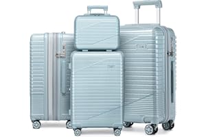 Sea choice Set di Bagagli 3 Pezzi 24" Valigia Espandibile 76cm Guscio rigido Valigia Trolley in Policarbonato 8 Ruote Rotanti Valigia 4 Pezzi S M L XL