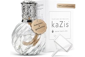 KAZIS® I Lámpara catalítica Twister I Lámpara aromática I Cristal I XXL I 300 ml Contenido I Transparente