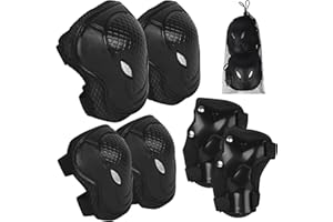 LIAILA 6 Pièces protection roller enfant, Protection enfant velo, Coudières et Protège-Poignets pour Enfants de 3 à 12 Ans, protection roller Enfant fille Adapté au patinage en plein air et au cyclisme