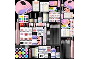 Major Dijit Acryl Nagelset mit Nagellampe, 12 Farben Acryl Pulver und flüssig, Top Coat, Base Coat, Nail Primer und elektrische Nagelbohrer für Gel Nagel Kit, DIY Nail Art Tool