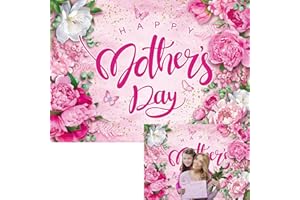BINQOO Sfondo per la festa della mamma 7x5FT festa della mamma sfondo fotografia fiore rosa sfondo parete grazie mamma festa delle donne evento banner puntelli foto