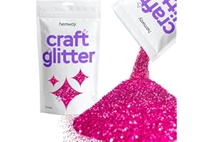 Hemway Craft Glitter - Dark Rose Pink | 100g Chunky Metallic Sequin Flakes for Resin & Epoxy Crafts | Supplies for Tumblers, Cards, Jewellery, Candle, Hair, Face, Body & Nail Art