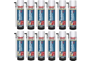 Soudal 12 x Soudafoam 2K, 400 ml, byggmaterialklass B2, aerosolburk - färdig att använda, tvåkomponent skumgummi för snabb och säker montering av dörrkarmar och fönsterelement
